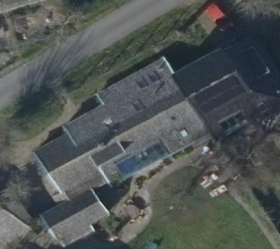 True ortho Luchtfoto op daksegment ingezoomd
