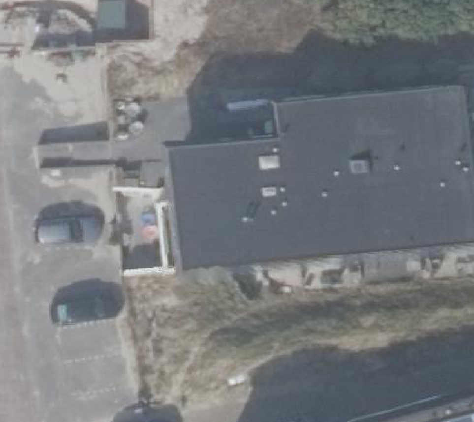 True ortho Luchtfoto op daksegment ingezoomd