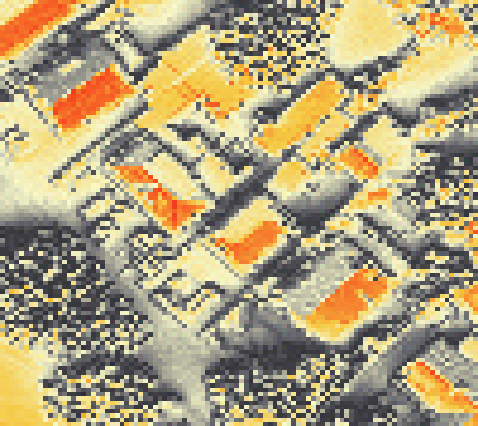 PV-irradiatie op daksegment met intensiteitsverdeling van zonlicht