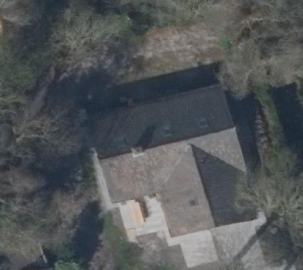 True ortho Luchtfoto op daksegment ingezoomd