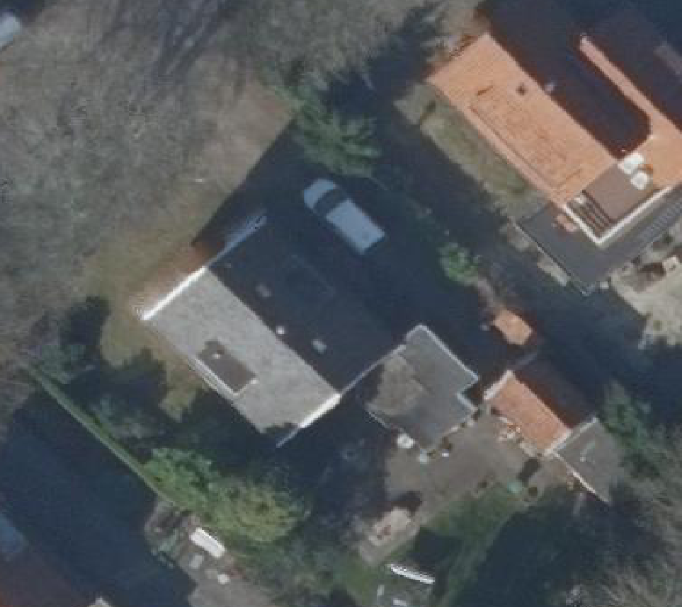 True ortho Luchtfoto op daksegment ingezoomd