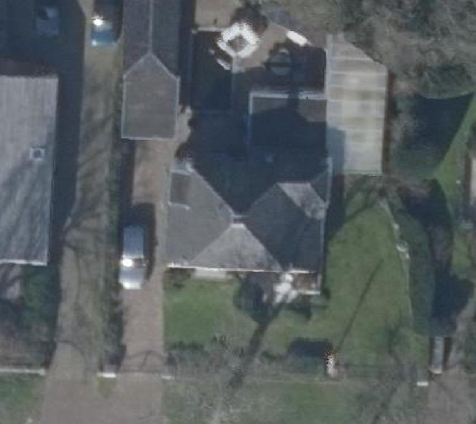 True ortho Luchtfoto op daksegment ingezoomd