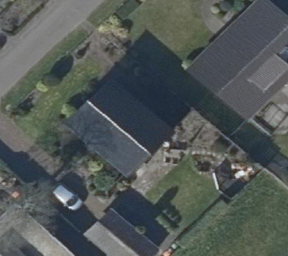 True ortho Luchtfoto op daksegment ingezoomd