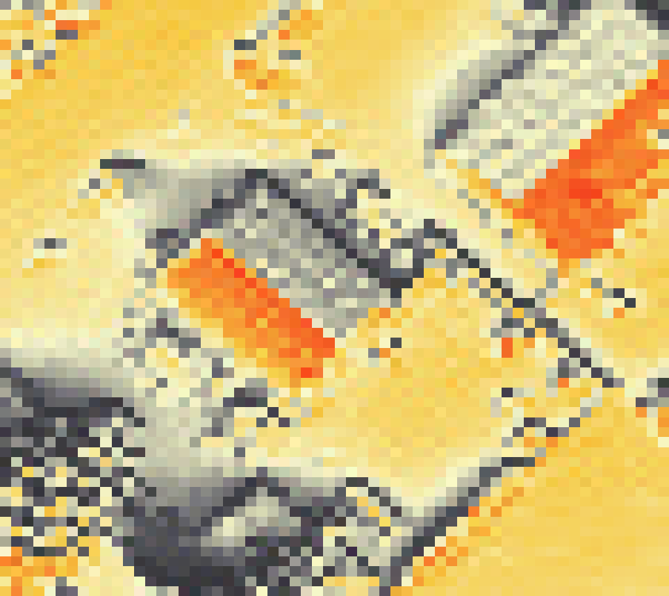 PV-irradiatie op daksegment ingezoomd met intensiteitsverdeling van zonlicht