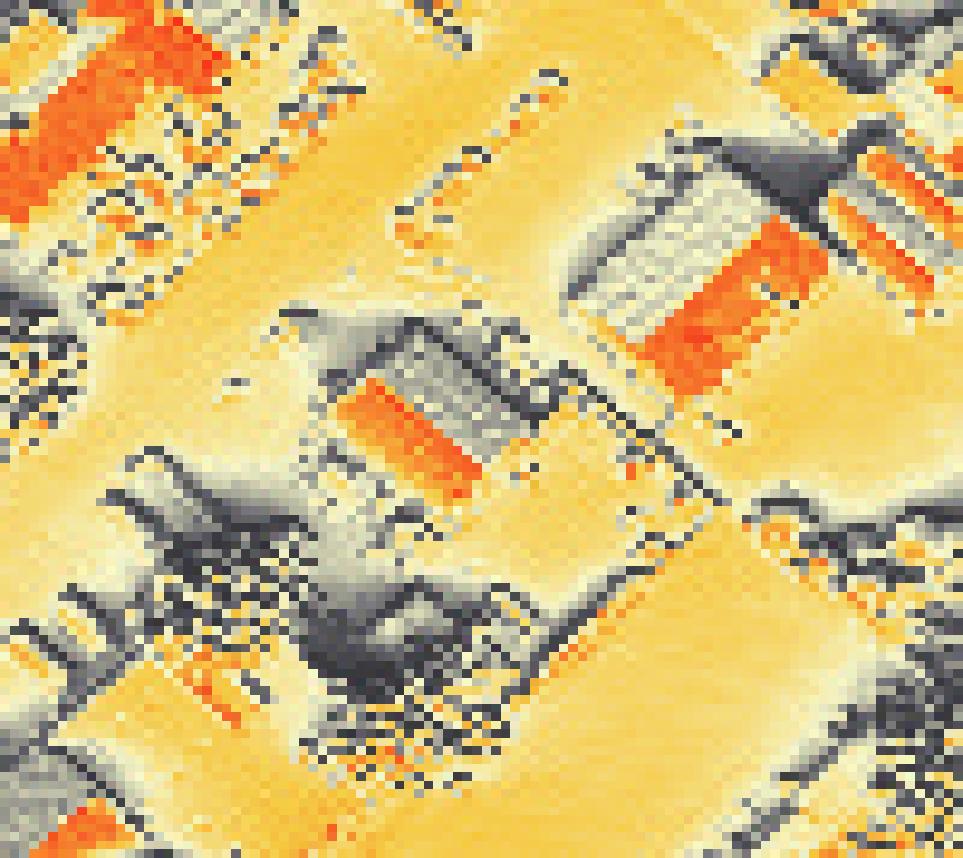 PV-irradiatie op daksegment met intensiteitsverdeling van zonlicht