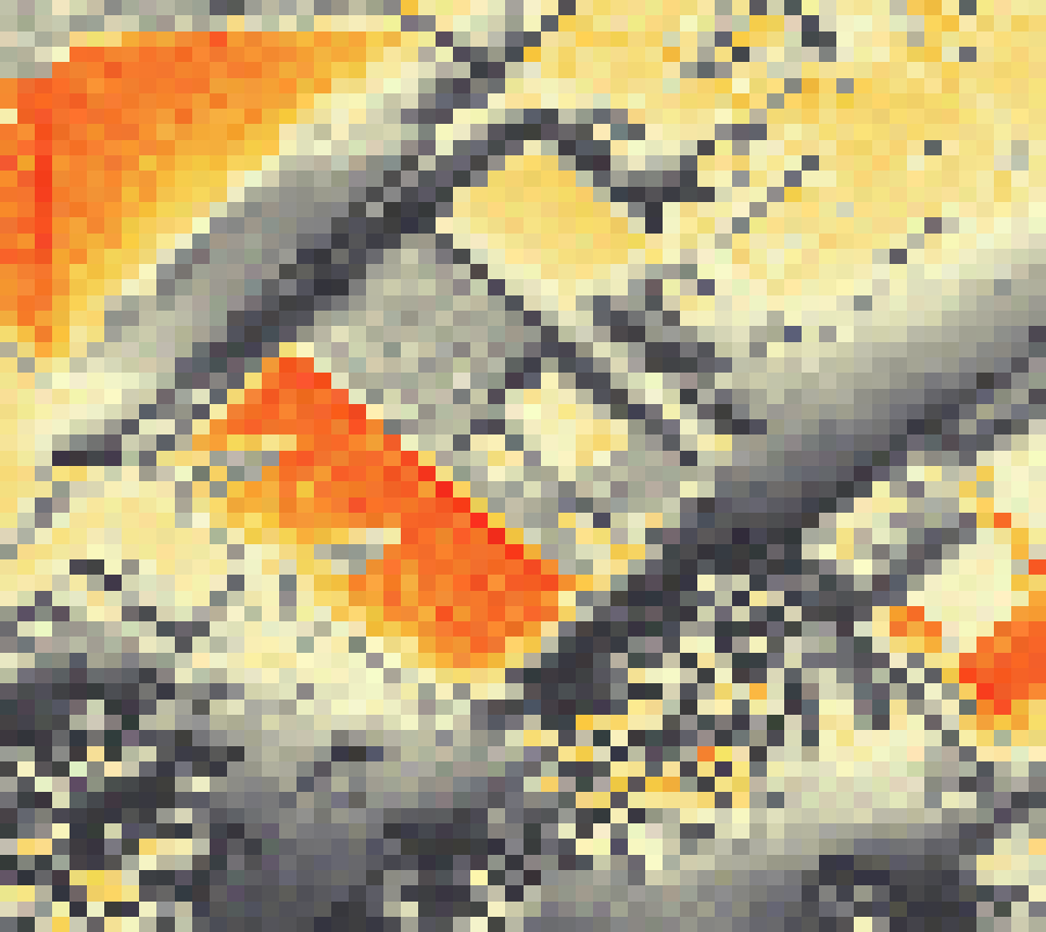 PV-irradiatie op daksegment ingezoomd met intensiteitsverdeling van zonlicht