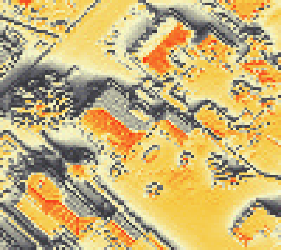 PV-irradiatie op daksegment met intensiteitsverdeling van zonlicht