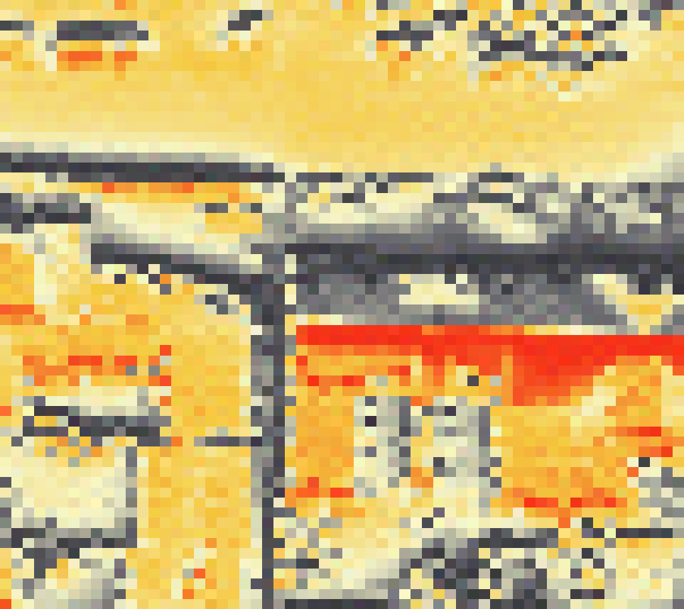 PV-irradiatie op daksegment ingezoomd met intensiteitsverdeling van zonlicht