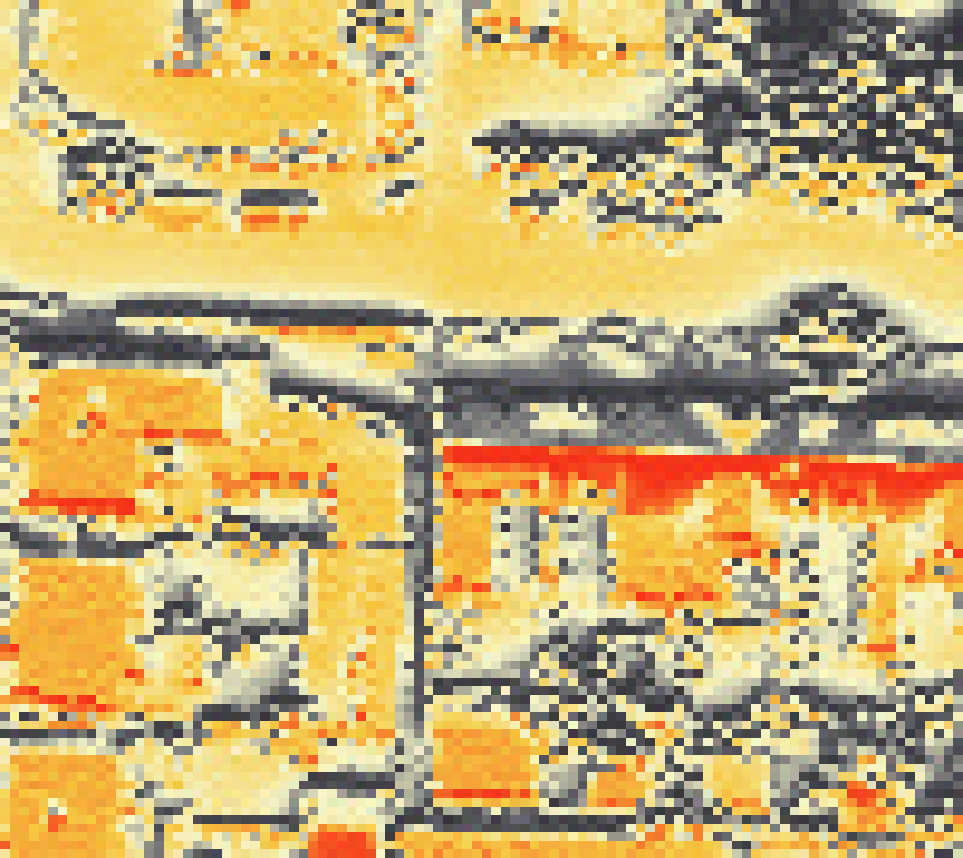 PV-irradiatie op daksegment met intensiteitsverdeling van zonlicht