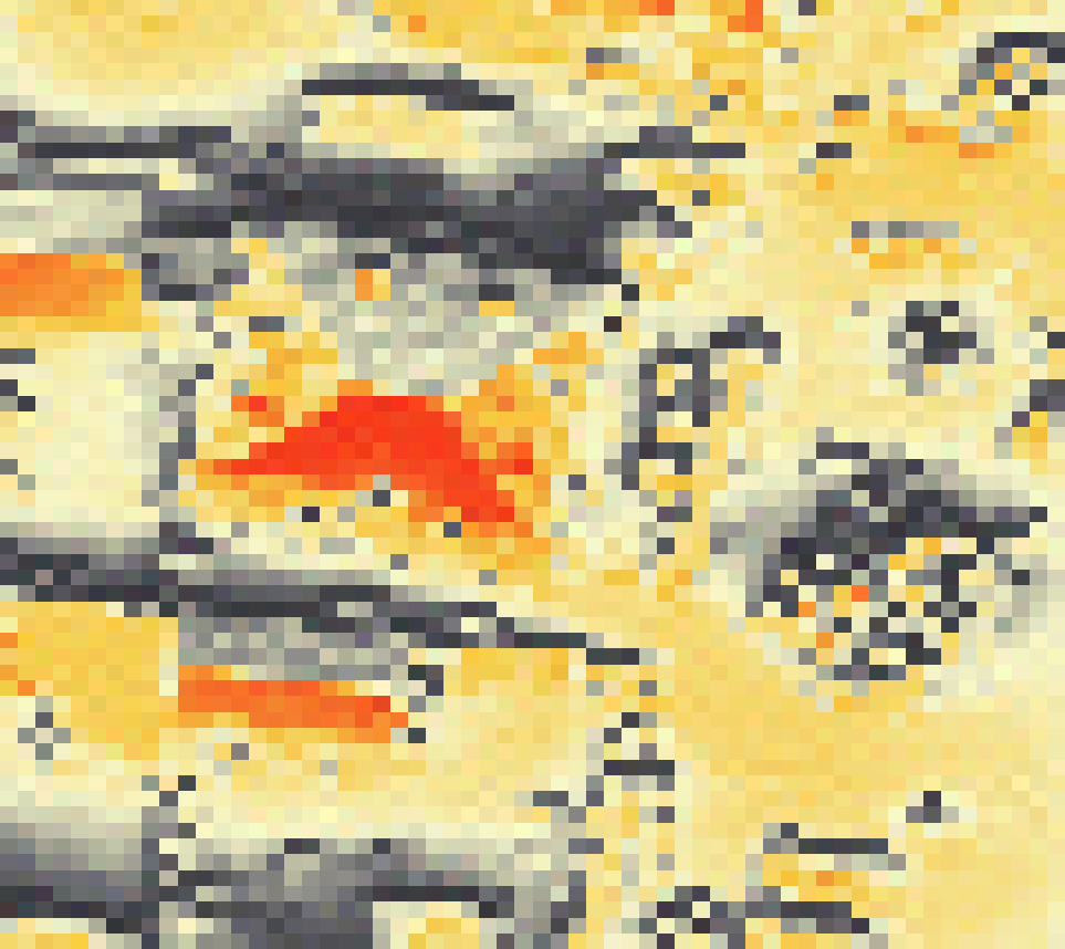 PV-irradiatie op daksegment ingezoomd met intensiteitsverdeling van zonlicht