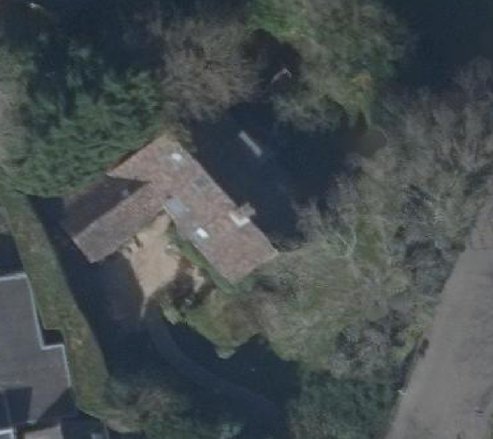 True ortho Luchtfoto op daksegment ingezoomd