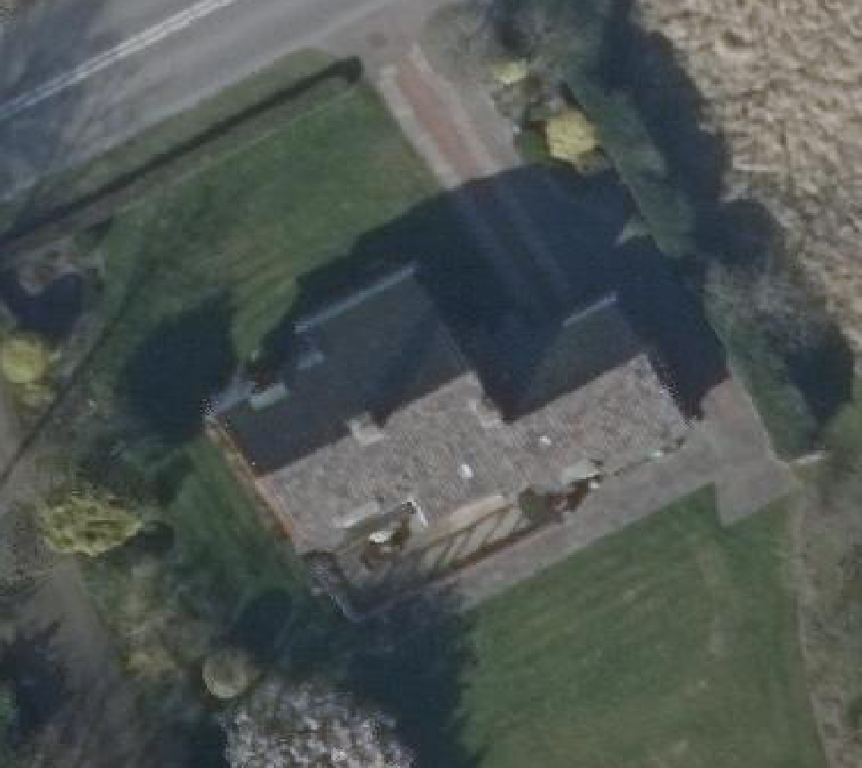 True ortho luchtfoto van Schoorl met zicht op woning