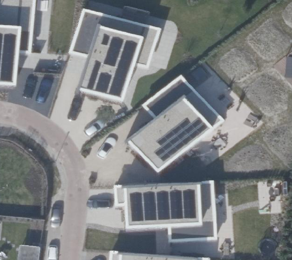 True ortho Luchtfoto op daksegment