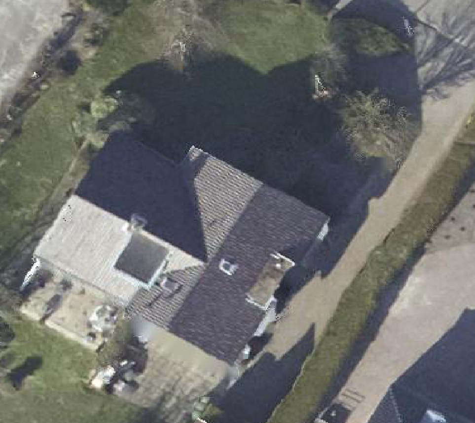 True ortho Luchtfoto op daksegment ingezoomd