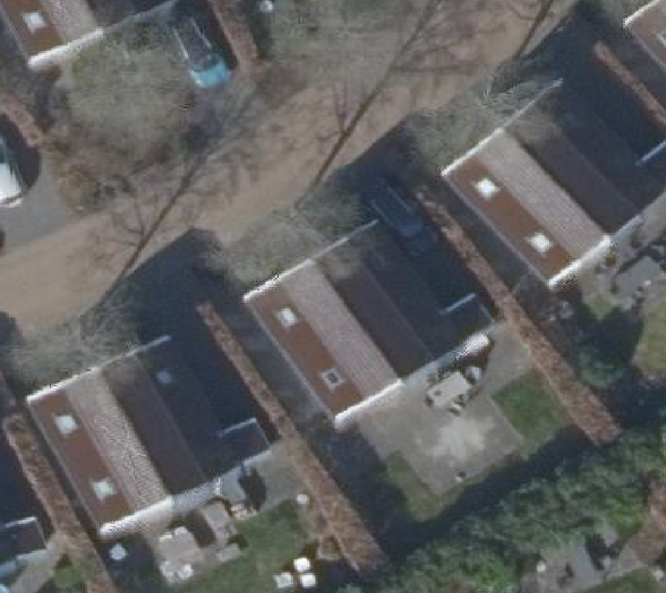 True ortho luchtfoto van Schoorl met zicht op woning