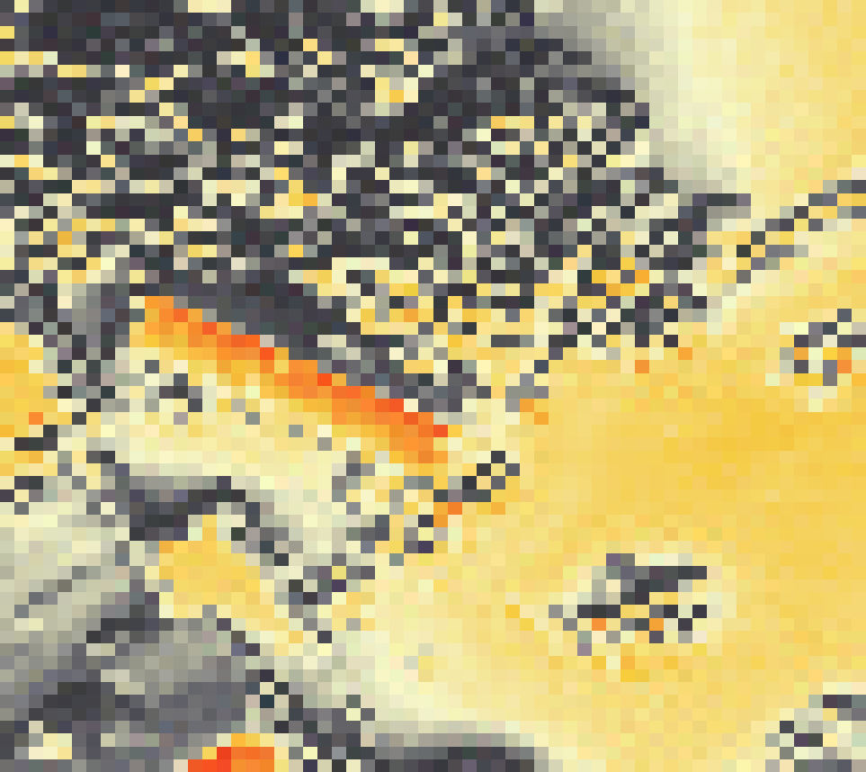 PV-irradiatie op daksegment ingezoomd met intensiteitsverdeling van zonlicht