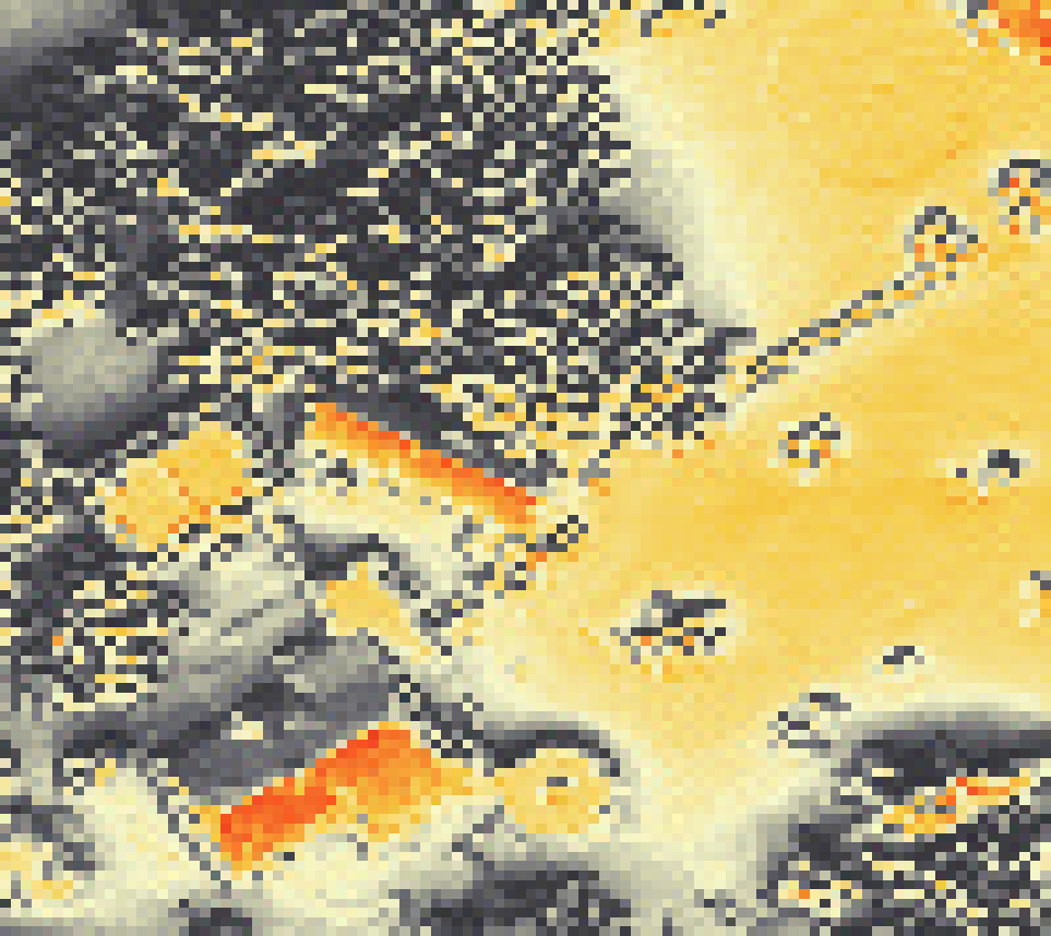 PV-irradiatie op daksegment met intensiteitsverdeling van zonlicht