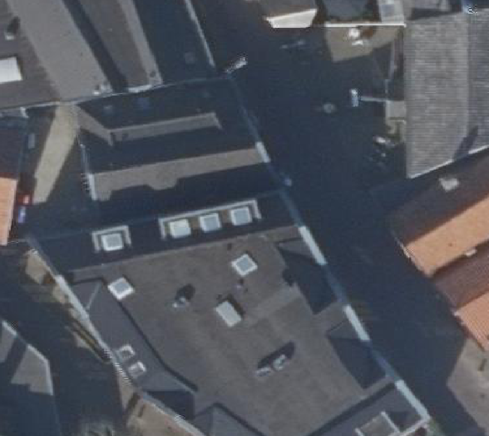 True ortho Luchtfoto op daksegment ingezoomd