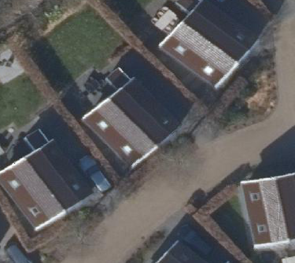 True ortho luchtfoto van Schoorl met zicht op woning