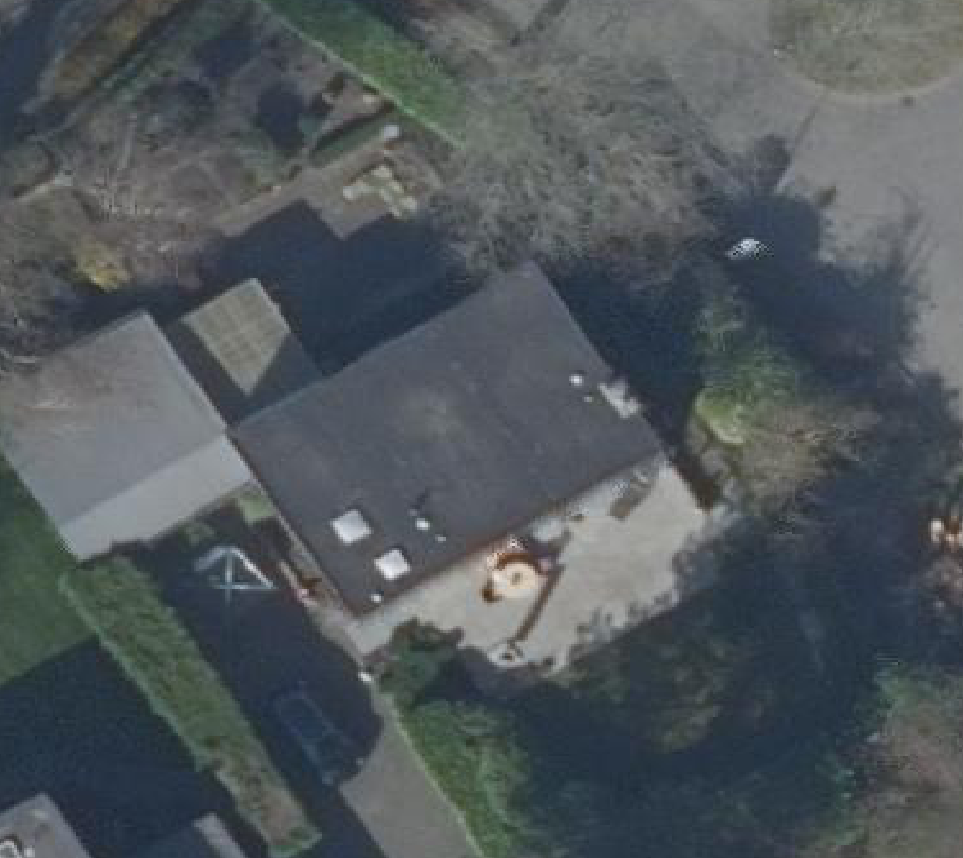 True ortho Luchtfoto op daksegment ingezoomd