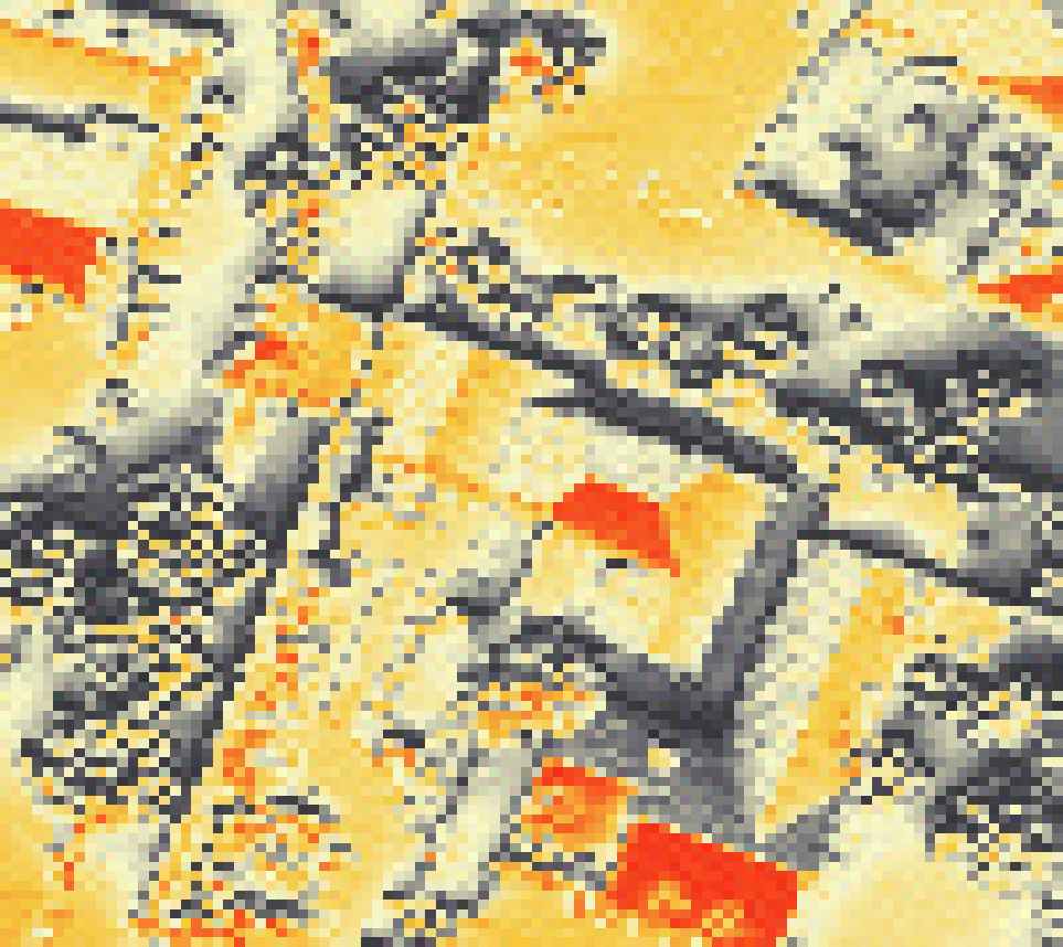 PV-irradiatie op daksegment met intensiteitsverdeling van zonlicht