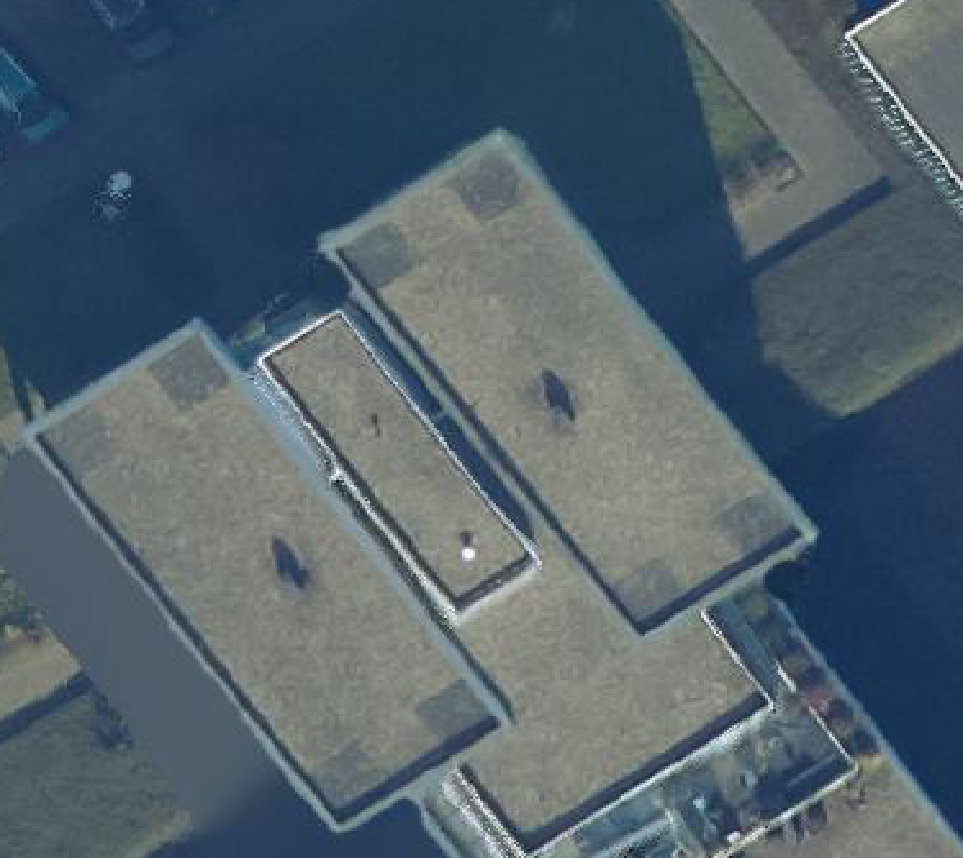 True ortho Luchtfoto op daksegment ingezoomd
