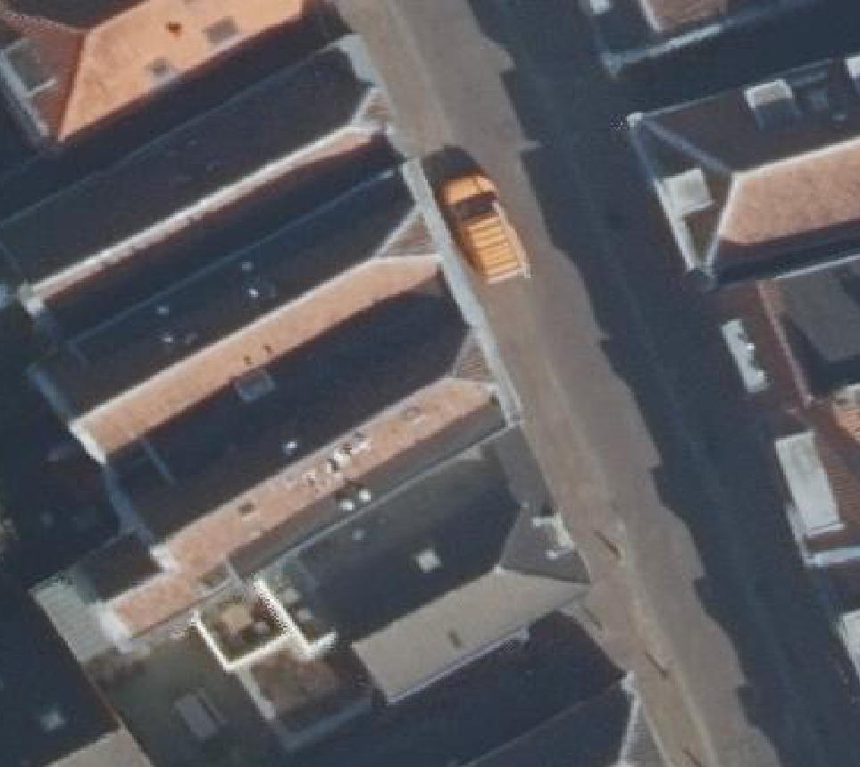 True ortho Luchtfoto op daksegment ingezoomd