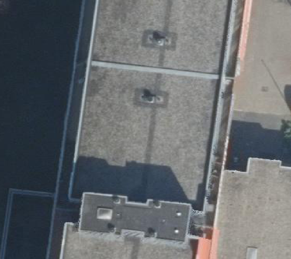True ortho Luchtfoto op daksegment ingezoomd