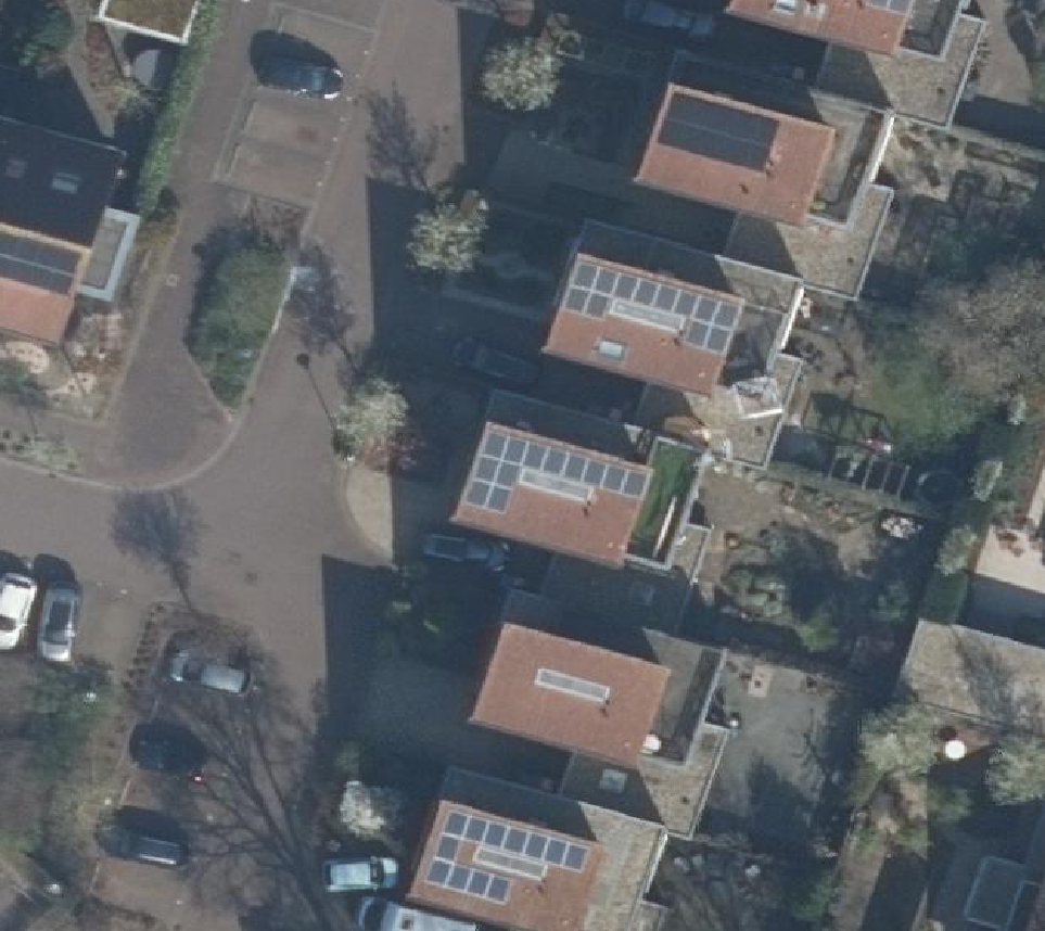 True ortho Luchtfoto op daksegment