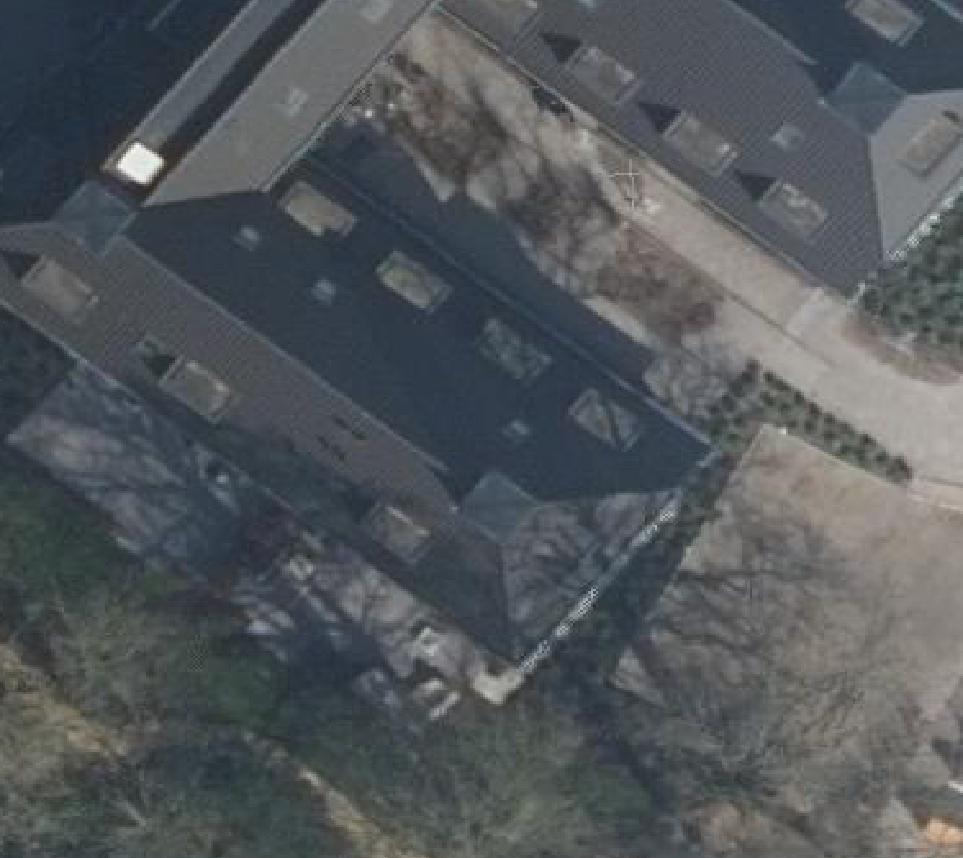 True ortho Luchtfoto op daksegment ingezoomd