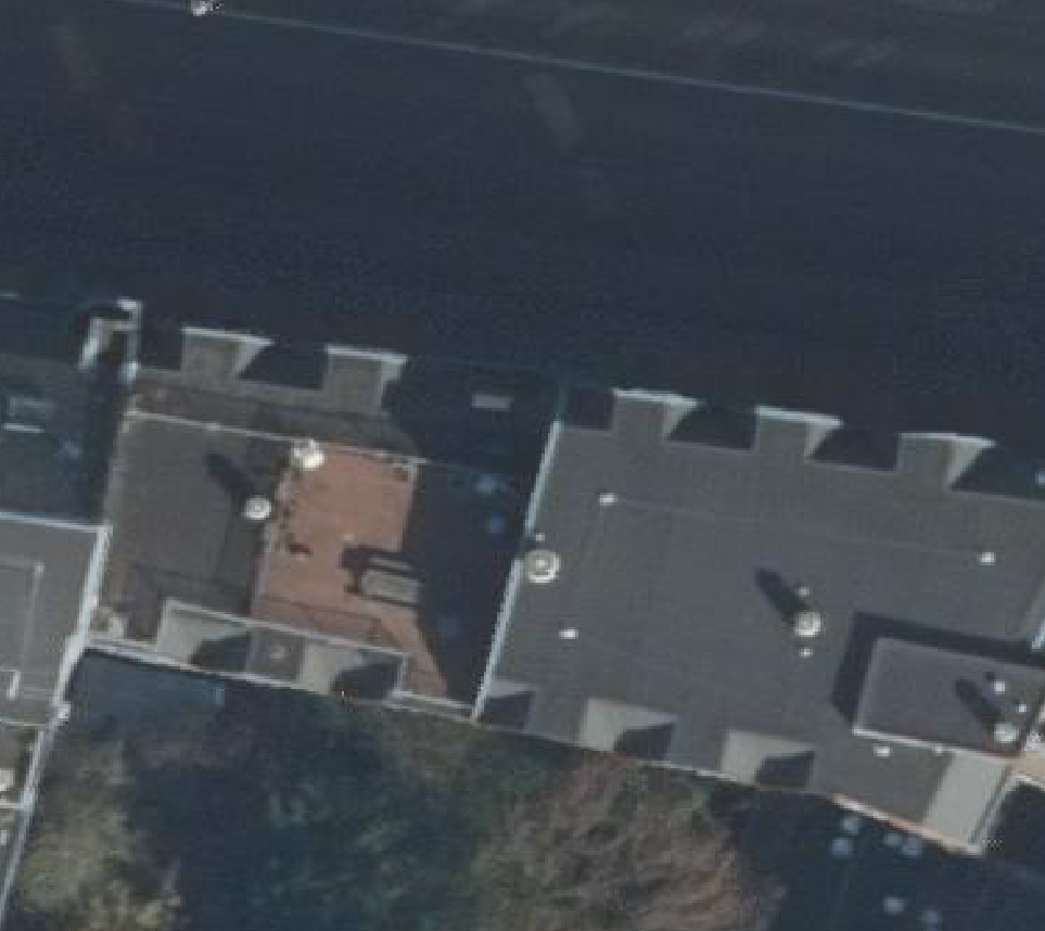 True ortho Luchtfoto op daksegment ingezoomd