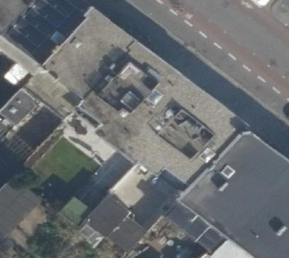 True ortho Luchtfoto op daksegment ingezoomd