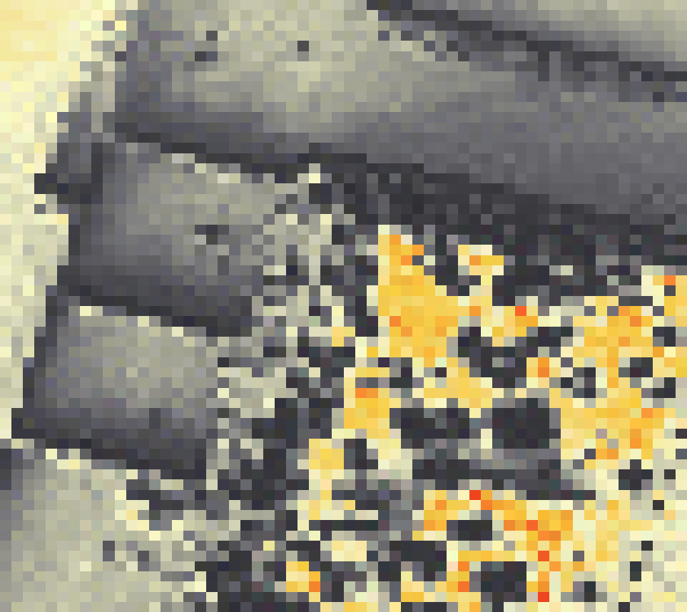 PV-irradiatie op daksegment ingezoomd met intensiteitsverdeling van zonlicht