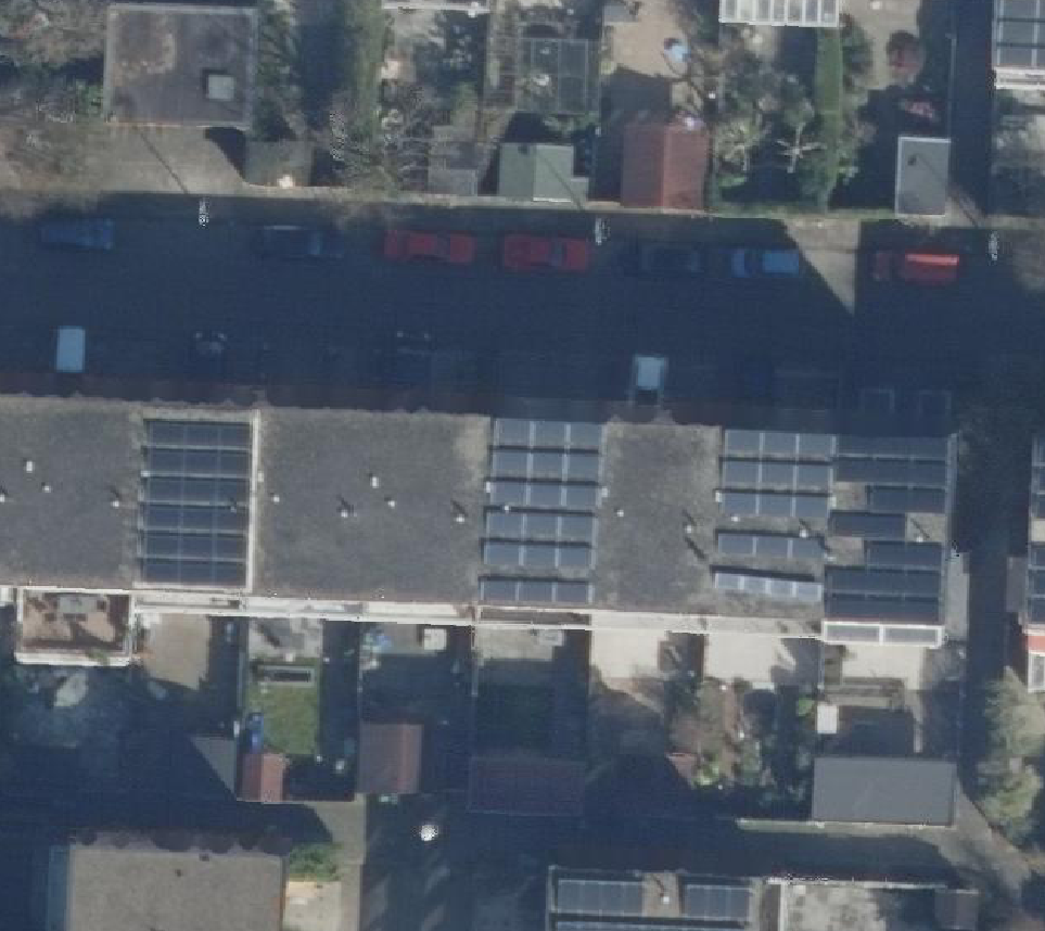 True ortho Luchtfoto op daksegment