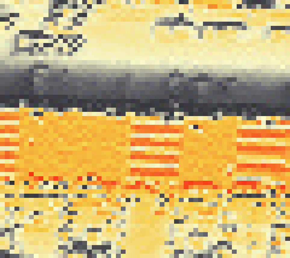 PV-irradiatie op daksegment ingezoomd met intensiteitsverdeling van zonlicht