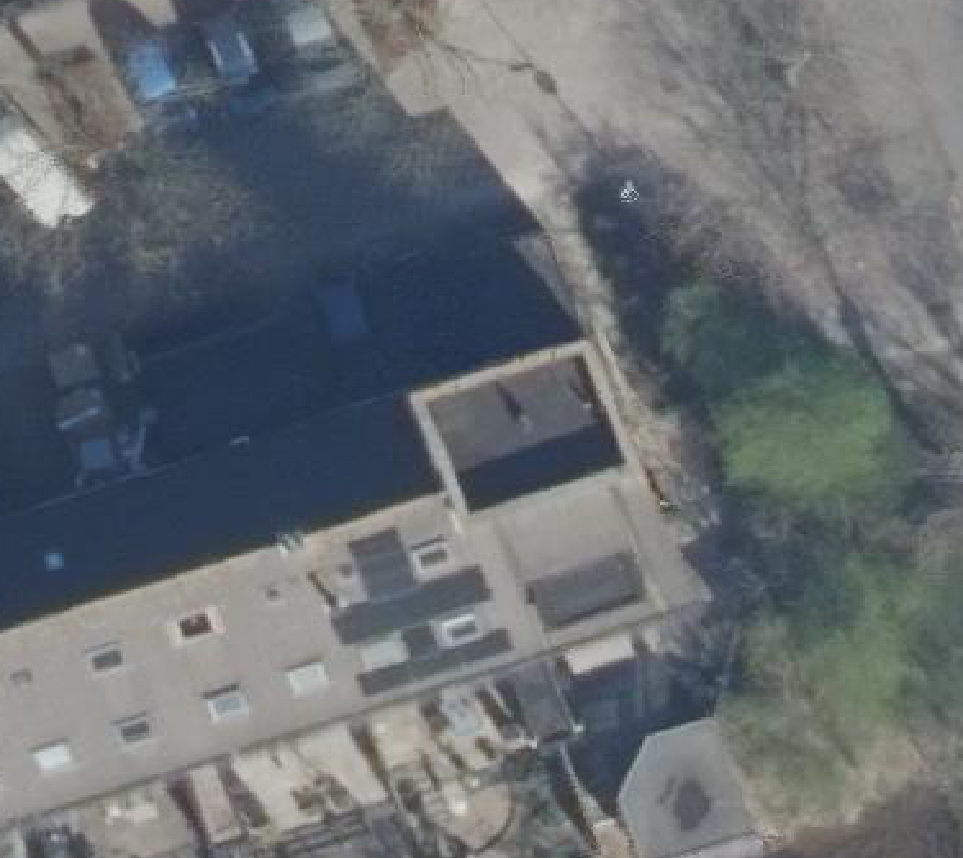 True ortho Luchtfoto op daksegment ingezoomd