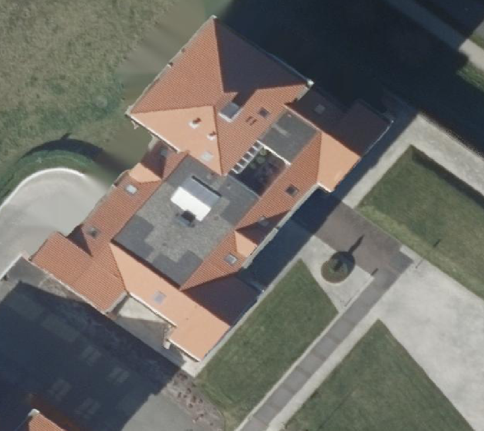 True ortho Luchtfoto op daksegment