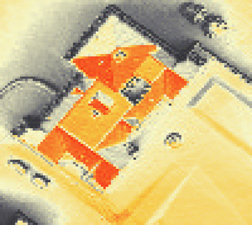 PV-irradiatie op daksegment met intensiteitsverdeling van zonlicht