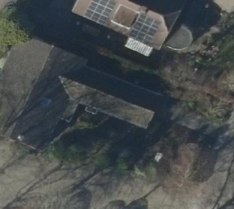 True ortho Luchtfoto op daksegment ingezoomd