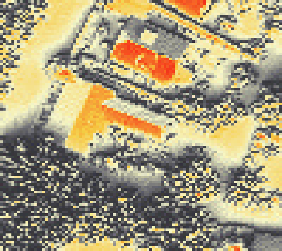 PV-irradiatie op daksegment met intensiteitsverdeling van zonlicht