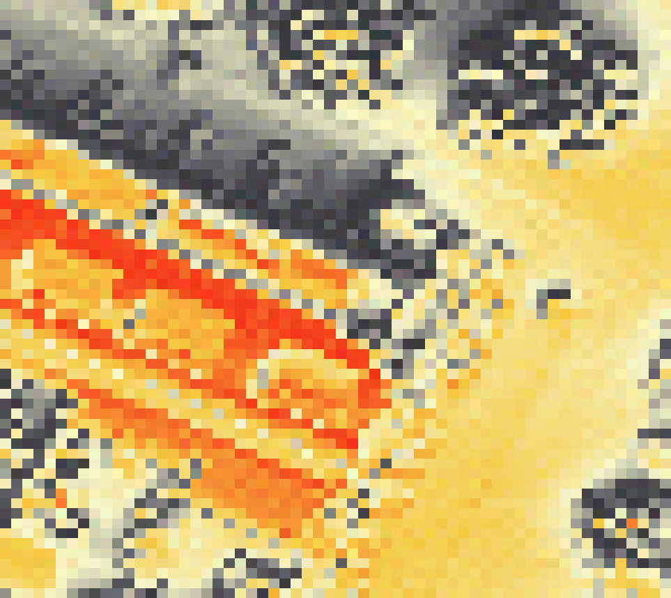 PV-irradiatie op daksegment ingezoomd met intensiteitsverdeling van zonlicht