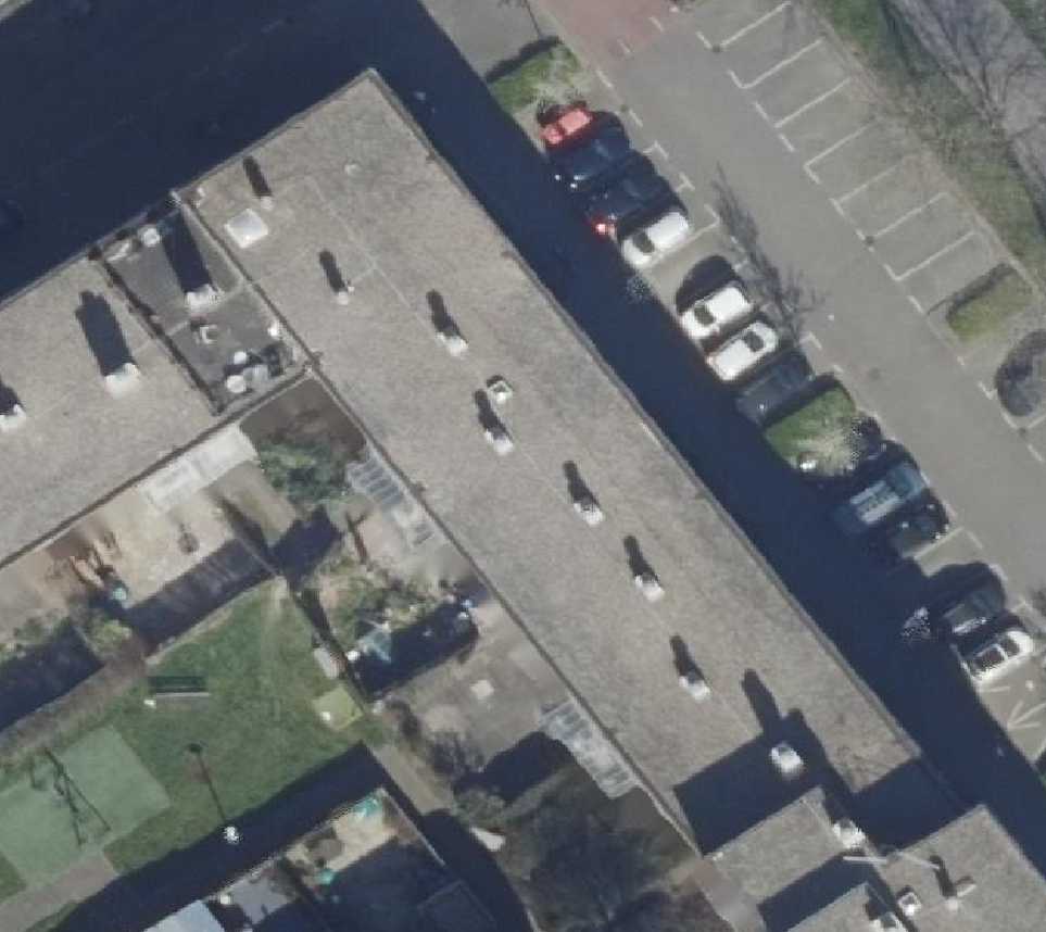 True ortho Luchtfoto op daksegment