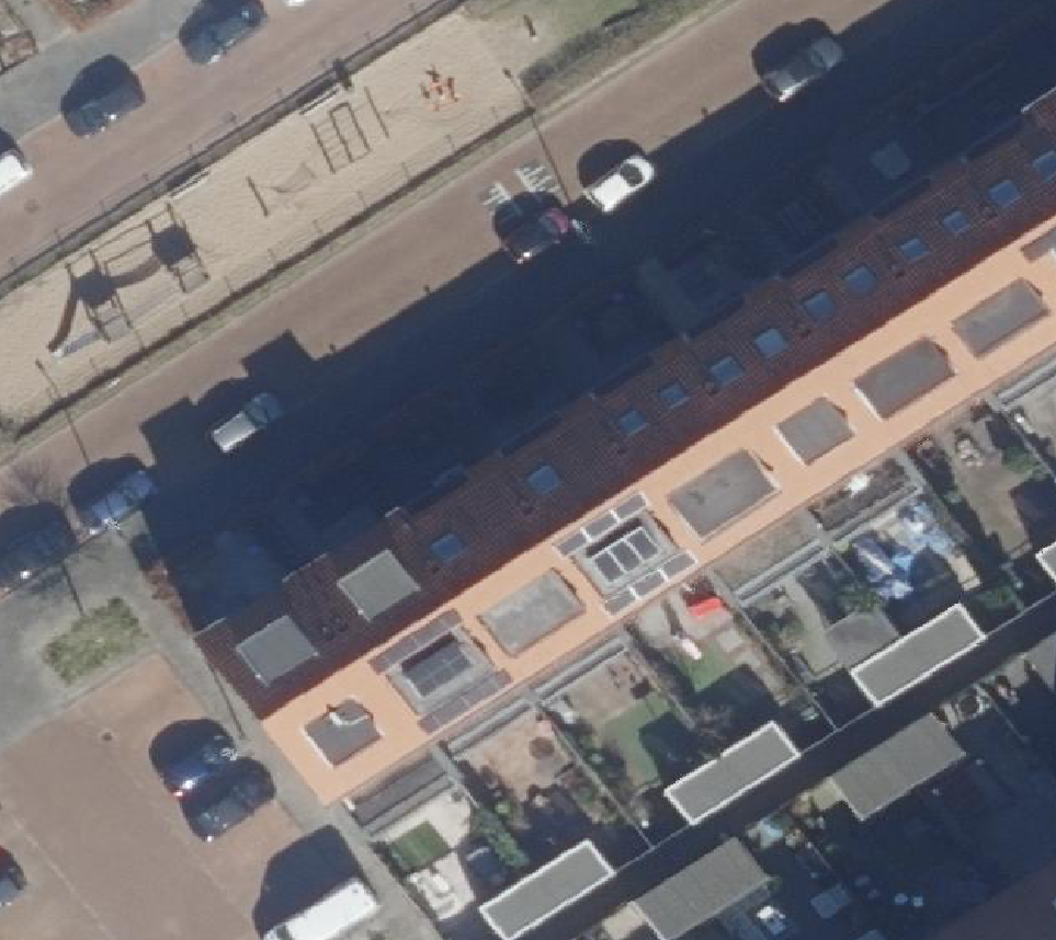 True ortho Luchtfoto op daksegment