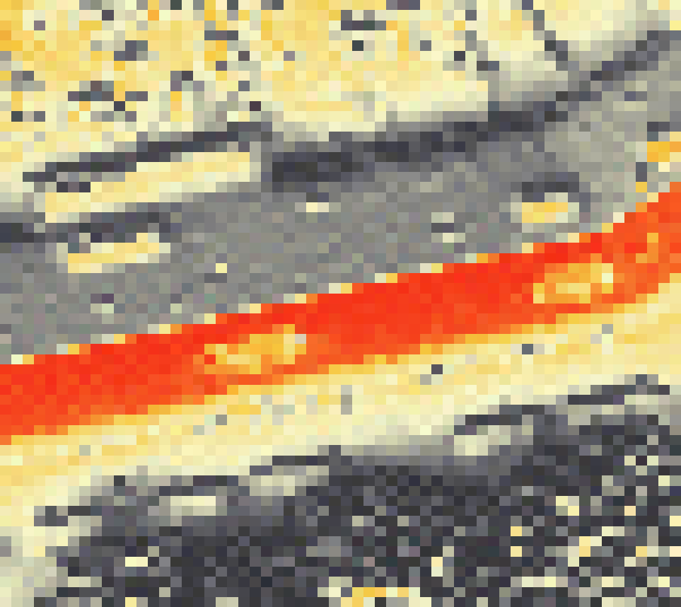 PV-irradiatie op daksegment ingezoomd met intensiteitsverdeling van zonlicht