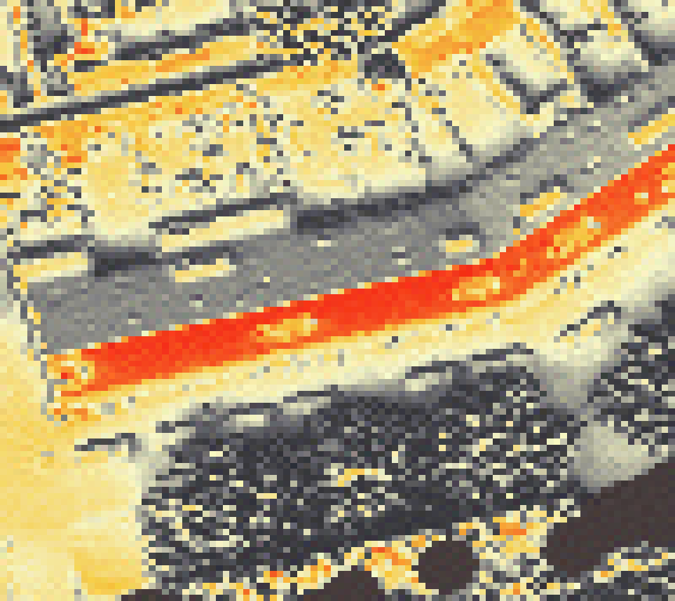 PV-irradiatie op daksegment met intensiteitsverdeling van zonlicht