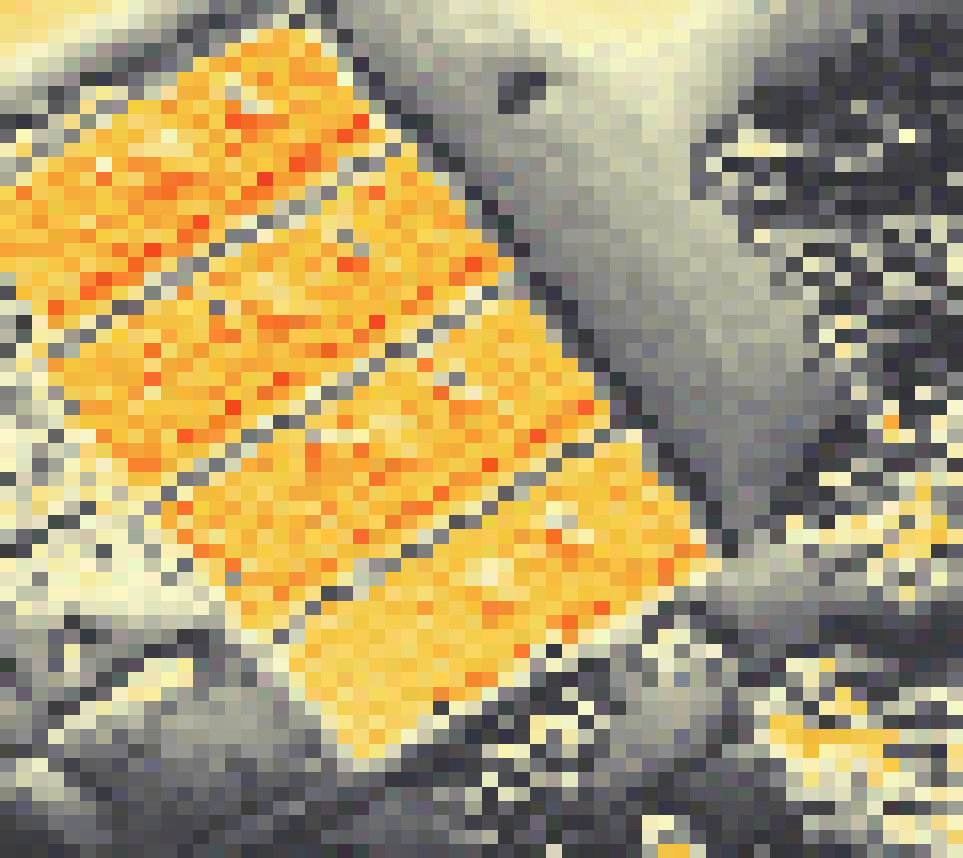 PV-irradiatie op daksegment ingezoomd met intensiteitsverdeling van zonlicht