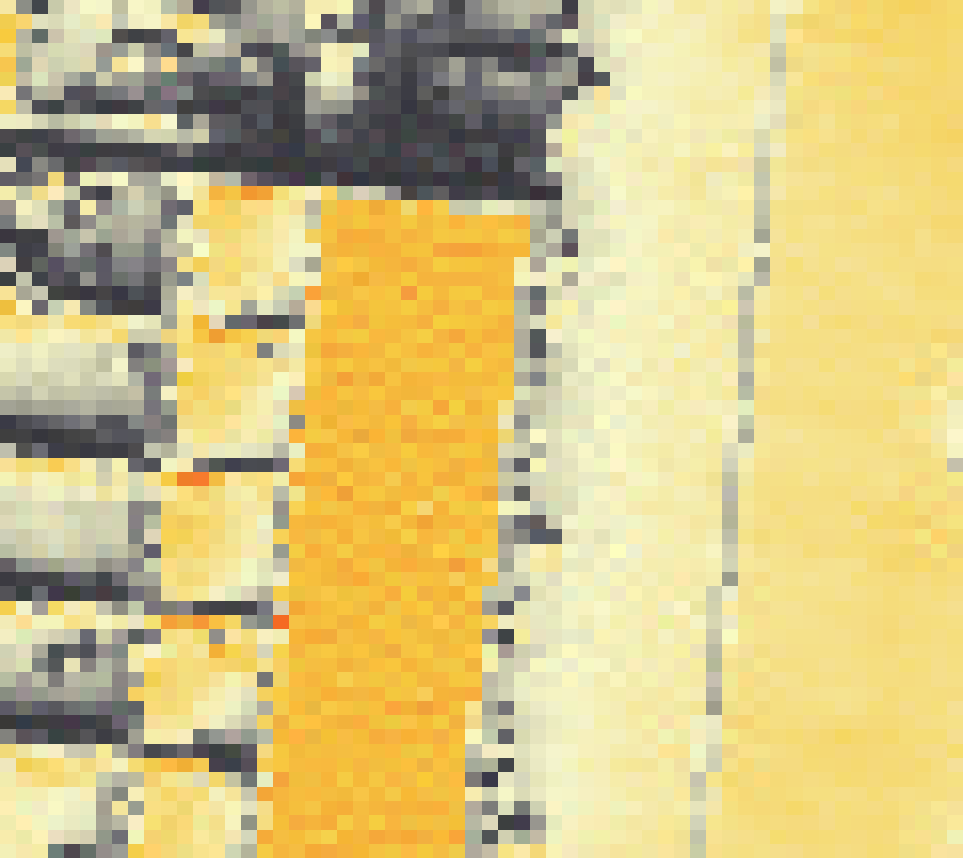 PV-irradiatie op daksegment ingezoomd met intensiteitsverdeling van zonlicht