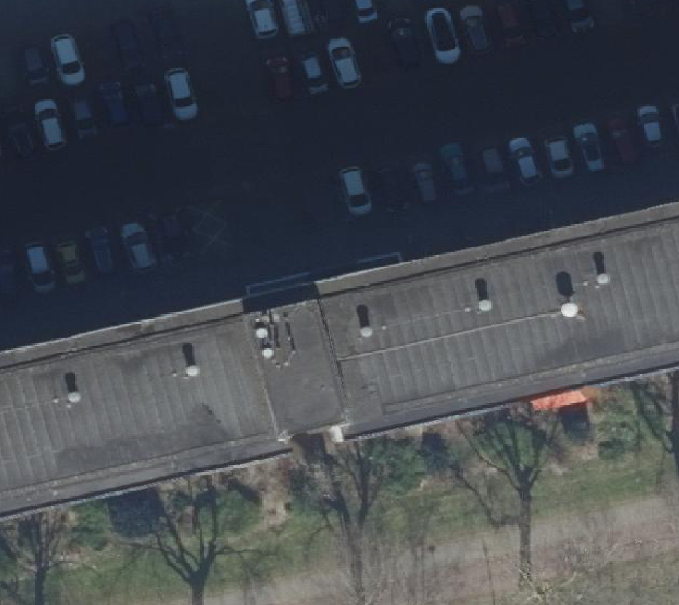 True ortho Luchtfoto op daksegment