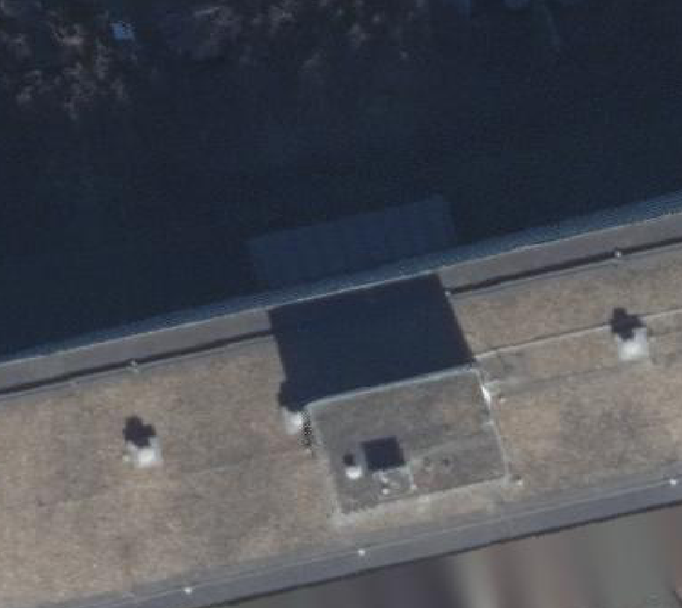 True ortho Luchtfoto op daksegment ingezoomd