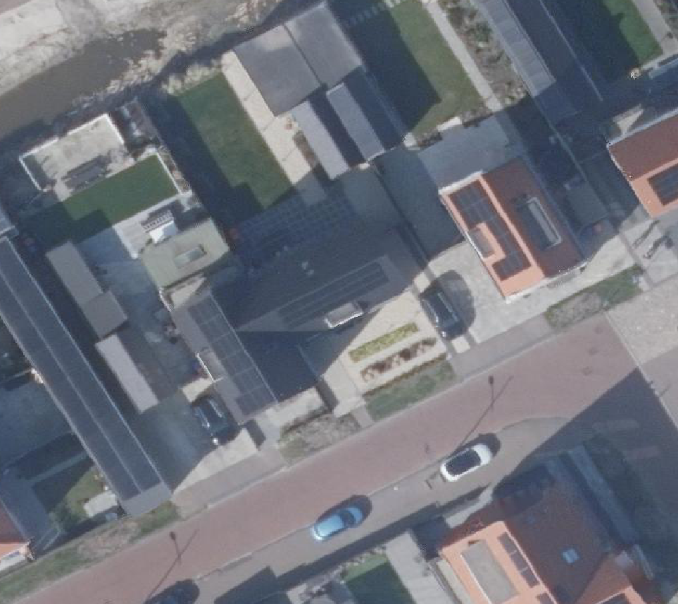 True ortho Luchtfoto op daksegment